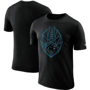 Fashionable Vibrant Chic Men's Carolina Panthers Black Fan Gear Icon Performance T-Shirt to Elevate Your Game Day Look