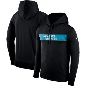 Premium Alluring Impressive Authentic Men's Carolina Panthers Black Sideline Team Performance Pullover Hoodie to Boost Team Spirit
