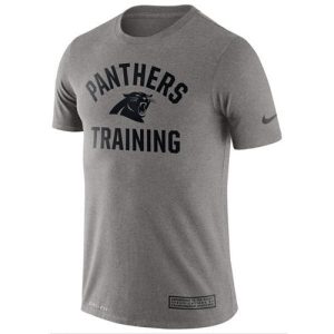 Authentic Classic Handsome Men's Carolina Panthers Heathered Gray Training Performance T-Shirt to Boost Team Spirit