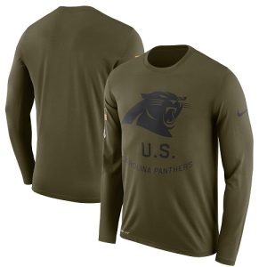 Gorgeous Sturdy Men's Carolina Panthers Olive Salute to Service Sideline Legend Performance Long Sleeve T-Shirt to Stand Out in the Crowd