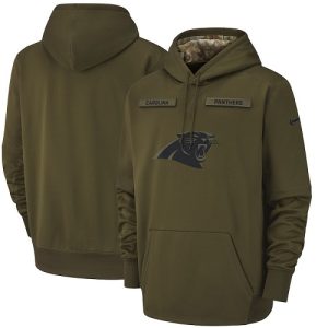 Smart Vibrant Men's Carolina Panthers Olive Salute to Service Sideline Therma Performance Pullover Hoodie to Boost Team Spirit