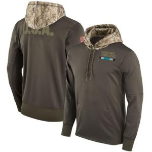 Sleek Authentic Outstanding Men's Carolina Panthers Olive Salute to Service Sideline Therma Pullover Hoodie for the Ultimate Fan Experience