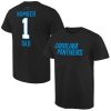 Alluring Elegant Stylish Chic Men's Carolina Panthers Pro Line College Number 1 Dad T-Shirt Black to Elevate Your Game Day Look