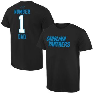 Alluring Elegant Stylish Chic Men's Carolina Panthers Pro Line College Number 1 Dad T-Shirt Black to Elevate Your Game Day Look