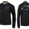 Elegant Impressive Marvelous NFL Carolina Panthers Team Logo Jacket Black_3 to Elevate Your Game Day Look