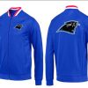 Graceful Fashionable NFL Carolina Panthers Team Logo Jacket Blue_1 for a Stylish Sporting Appearance