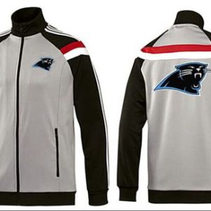 Outstanding Marvelous Sturdy NFL Carolina Panthers Team Logo Jacket Grey for True Fans
