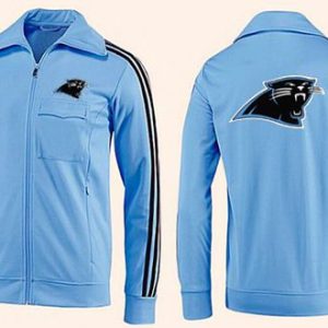 Dashing Authentic Impressive NFL Carolina Panthers Team Logo Jacket Light Blue to Show Your Support