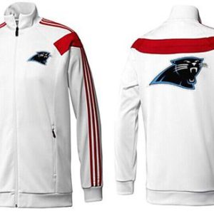 Handsome Classic Eye   catching NFL Carolina Panthers Team Logo Jacket White to Stand Out in the Crowd