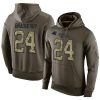 Premium Superb Alluring NFL Men's Carolina Panthers #24 James Bradberry Stitched Green Olive Salute To Service KO Performance Hoodie for True Fans
