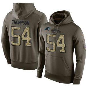 Authentic Fantastic Exquisite Fabulous NFL Men's Carolina Panthers #54 Shaq Thompson Stitched Green Olive Salute To Service KO Performance Hoodie for a Memorable Fan Moment