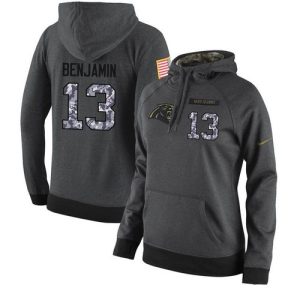 Smart High Quality Cool Fabulous NFL Women's Carolina Panthers #13 Kelvin Benjamin Stitched Black Anthracite Salute to Service Player Performance Hoodie for Game Day