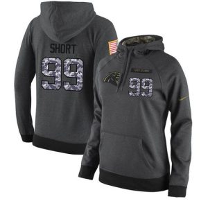 Sturdy Exquisite High Quality Eye   catching NFL Women's Carolina Panthers #99 Kawann Short Stitched Black Anthracite Salute to Service Player Performance Hoodie for True Fans