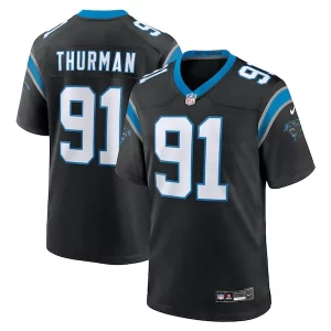 Fashionable Cool Nick Thurman Carolina Panthers Nike Team Game Jersey - Black for a Memorable Fan Moment