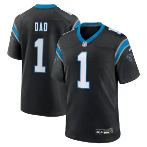 Stylish Handsome Number 1 Dad Carolina Panthers Nike Game Jersey - Black to Boost Team Spirit