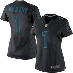 Dashing Comfortable Sturdy Stunning Panthers #1 Cam Newton Black Impact Women's Stitched NFL Limited Jersey for a Stylish Sporting Appearance