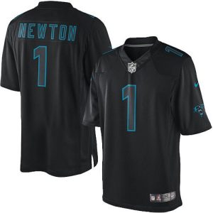 Handsome Sleek Dashing Panthers #1 Cam Newton Black Men's Stitched NFL Impact Limited Jersey to Show Your Support