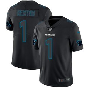 Fashionable Eye   catching Distinctive Panthers #1 Cam Newton Black Men's Stitched NFL Limited Rush Impact Jersey to Boost Team Spirit
