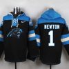 Exquisite Stylish Exclusive Panthers #1 Cam Newton Black Player Pullover NFL Hoodie for a Memorable Fan Moment