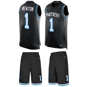 Classic Elegant Panthers #1 Cam Newton Black Team Color Men's Stitched NFL Limited Tank Top Suit Jersey for an Unforgettable Season