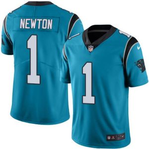 Vibrant Eye   catching High Quality Authentic Panthers #1 Cam Newton Blue Youth Stitched NFL Limited Rush Jersey to Elevate Your Game Day Look
