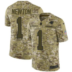 Fabulous Authentic Panthers #1 Cam Newton Camo Youth Stitched NFL Limited 2018 Salute to Service Jersey for a Memorable Fan Moment