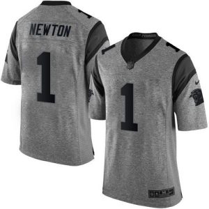 Fashionable Trendy Stunning Smart Panthers #1 Cam Newton Gray Men's Stitched NFL Limited Gridiron Gray Jersey for True Fans