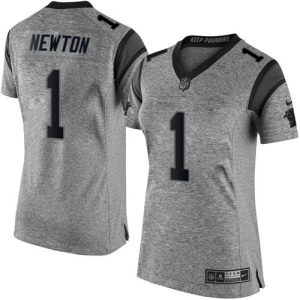 Fantastic Vibrant Panthers #1 Cam Newton Gray Women's Stitched NFL Limited Gridiron Gray Jersey for the Ultimate Fan Experience
