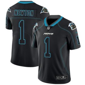 Modern Alluring Superb Panthers #1 Cam Newton Lights Out Black Men's Stitched NFL Limited Rush Jersey for a Memorable Fan Moment