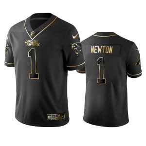 Comfortable Handsome Panthers #1 Cam Newton Men's Stitched NFL Vapor Untouchable Limited Black Golden Jersey to Show Your Support
