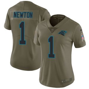 Authentic Luxurious Sleek Panthers #1 Cam Newton Olive Women's Stitched NFL Limited 2017 Salute to Service Jersey for a Stylish Sporting Appearance