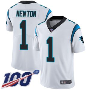 Modern Exquisite Gorgeous Smart Panthers #1 Cam Newton White Youth Stitched NFL 100th Season Vapor Limited Jersey for Game Day