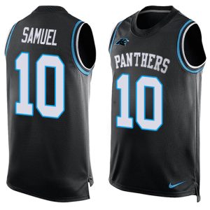 Eye   catching Gorgeous Fashionable Panthers #10 Curtis Samuel Black Team Color Men's Stitched NFL Limited Tank Top Jersey to Show Your Support