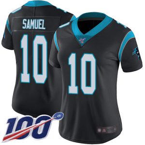 High Quality Premium Panthers #10 Curtis Samuel Black Team Color Women's Stitched NFL 100th Season Vapor Limited Jersey to Elevate Your Game Day Look