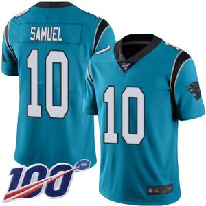Fabulous Classic High Quality Chic Panthers #10 Curtis Samuel Blue Men's Stitched NFL Limited Rush 100th Season Jersey to Stand Out in the Crowd
