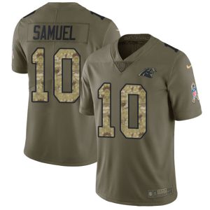 Marvelous Attractive Unique Panthers #10 Curtis Samuel Olive/Camo Youth Stitched NFL Limited 2017 Salute to Service Jersey for True Fans