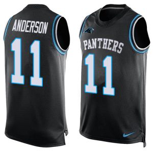 Graceful Luxurious Unique Modern Panthers #11 Robby Anderson Black Team Color Men's Stitched NFL Limited Tank Top Jersey for Game Day