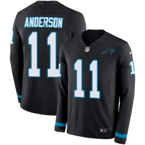 Attractive Authentic Fashionable Exquisite Panthers #11 Robby Anderson Black Team Color Men's Stitched NFL Limited Therma Long Sleeve Jersey to Stand Out in the Crowd