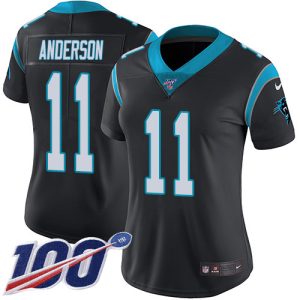 Comfortable Superb Gorgeous Fantastic Panthers #11 Robby Anderson Black Team Color Women's Stitched NFL 100th Season Vapor Untouchable Limited Jersey for a Stylish Sporting Appearance