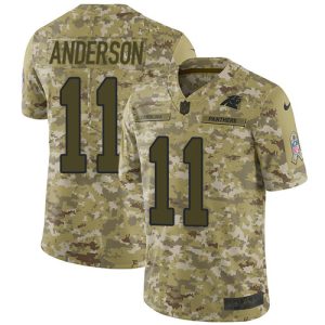 Outstanding Premium Panthers #11 Robby Anderson Camo Men's Stitched NFL Limited 2018 Salute To Service Jersey to Boost Team Spirit