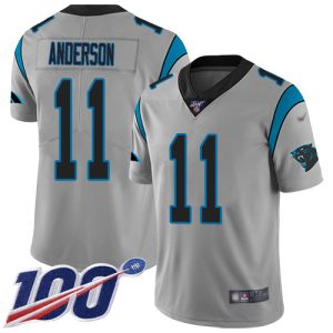 Dashing Authentic Gorgeous Panthers #11 Robby Anderson Silver Men's Stitched NFL Limited Inverted Legend 100th Season Jersey to Stand Out in the Crowd