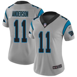 Elegant Chic Stunning Panthers #11 Robby Anderson Silver Women's Stitched NFL Limited Inverted Legend Jersey for Game Day