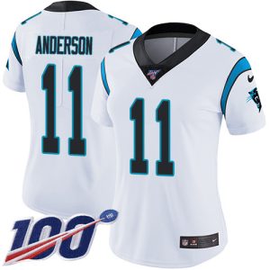 Sleek Exquisite Impressive Panthers #11 Robby Anderson White Women's Stitched NFL 100th Season Vapor Untouchable Limited Jersey to Boost Team Spirit