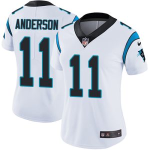 Graceful Outstanding Panthers #11 Robby Anderson White Women's Stitched NFL Vapor Untouchable Limited Jersey for True Fans