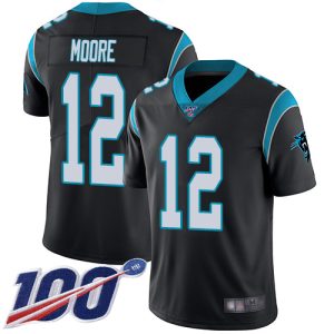 Classic Graceful Panthers #12 DJ Moore Black Team Color Men's Stitched NFL 100th Season Vapor Limited Jersey for a Memorable Fan Moment