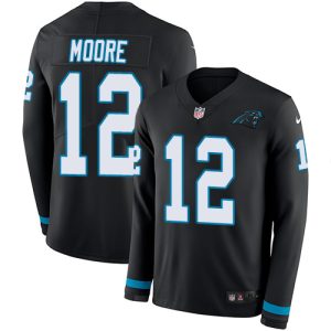 Alluring Handsome Dashing Chic Panthers #12 DJ Moore Black Team Color Men's Stitched NFL Limited Therma Long Sleeve Jersey for an Unforgettable Season