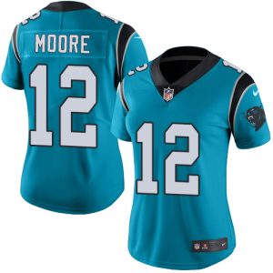 High Quality Stunning Eye   catching Trendy Panthers #12 DJ Moore Blue Alternate Women's Stitched NFL Vapor Untouchable Limited Jersey to Elevate Your Game Day Look