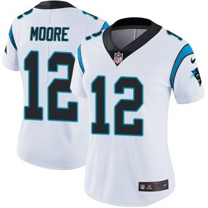 High Quality Vibrant Panthers #12 DJ Moore White Women's Stitched NFL Vapor Untouchable Limited Jersey for Game Day