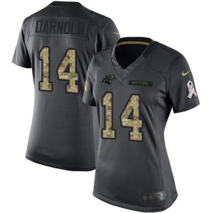 Graceful Attractive Impressive Panthers #14 Sam Darnold Black Women's Stitched NFL Limited 2016 Salute to Service Jersey for a Stylish Sporting Appearance