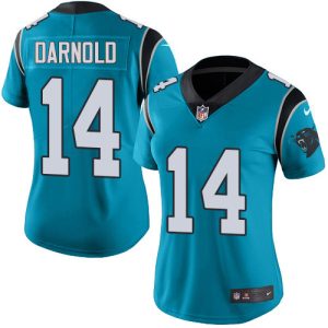Sleek Authentic Eye   catching Gorgeous Panthers #14 Sam Darnold Blue Women's Stitched NFL Limited Rush Jersey to Stand Out in the Crowd